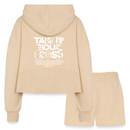 Disciple Of Christ Women’s Christian Cropped Hoodie & Jogger Short Set - ClaimedbyGodDesigns