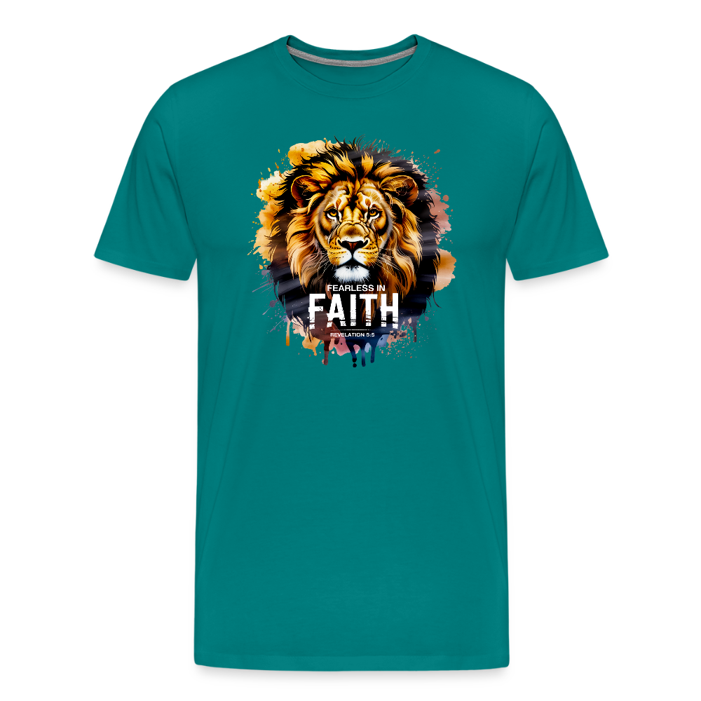 Fearless In Faith Men's Christian Premium T-Shirt - teal