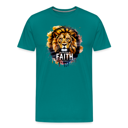 Fearless In Faith Men's Christian Premium T-Shirt - teal