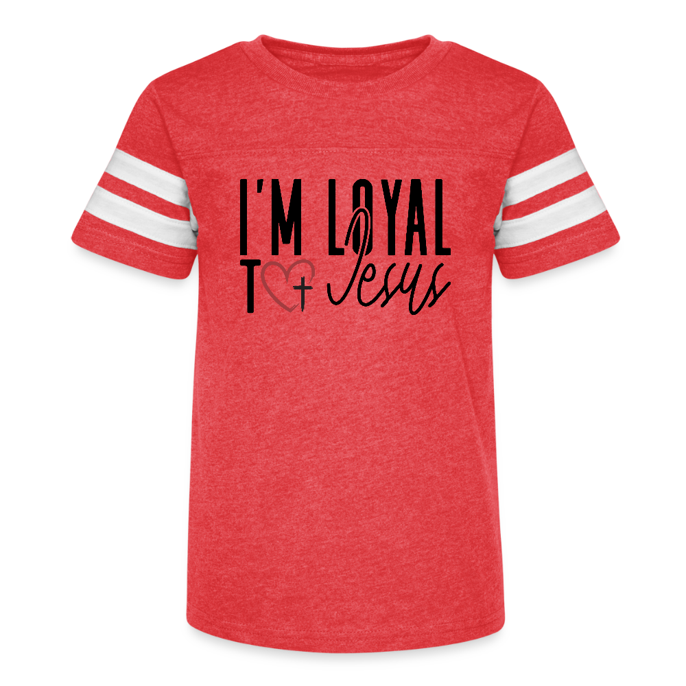 I'm Loyal Youth Christian Football T-shirt - vintage red/white