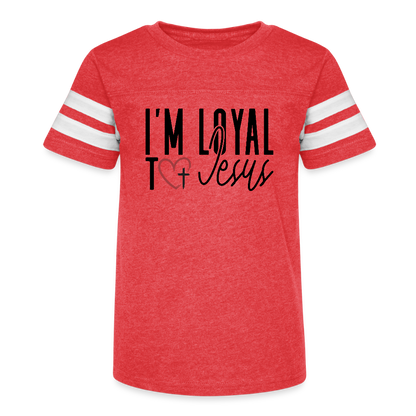 I'm Loyal Youth Christian Football T-shirt - vintage red/white