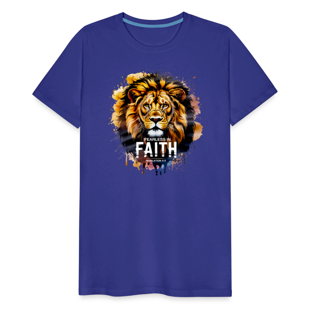 Fearless In Faith Men's Christian Premium T-Shirt - royal blue
