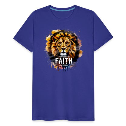 Fearless In Faith Men's Christian Premium T-Shirt - royal blue