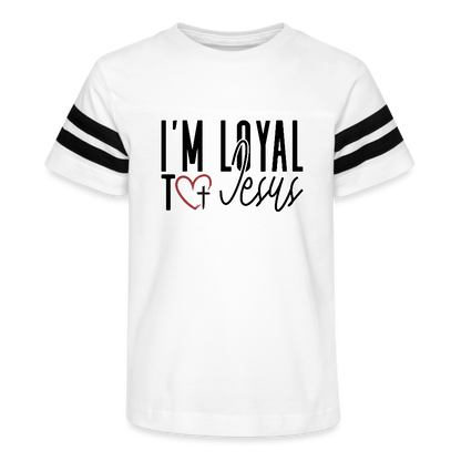 I'm Loyal Youth Christian Football T-shirt - white/black