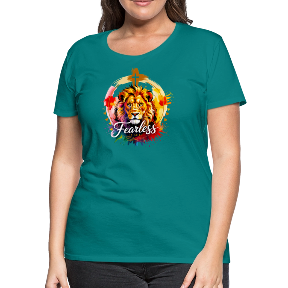 Fearless in Faith Christian Women’s Premium T-Shirt - teal