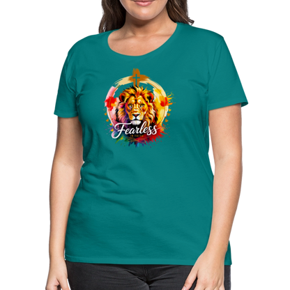 Fearless in Faith Christian Women’s Premium T-Shirt - teal