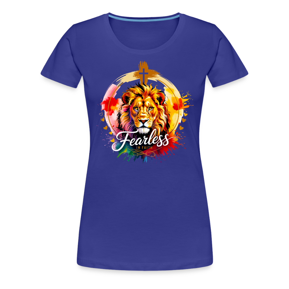 Fearless in Faith Christian Women’s Premium T-Shirt - royal blue