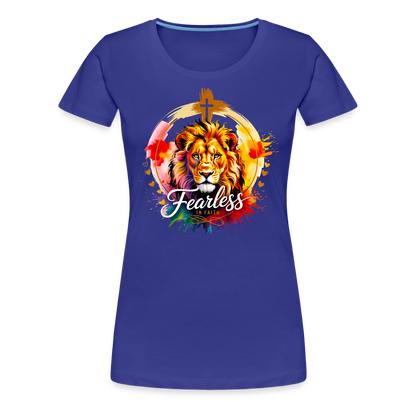 Fearless in Faith Christian Women’s Premium T-Shirt - royal blue