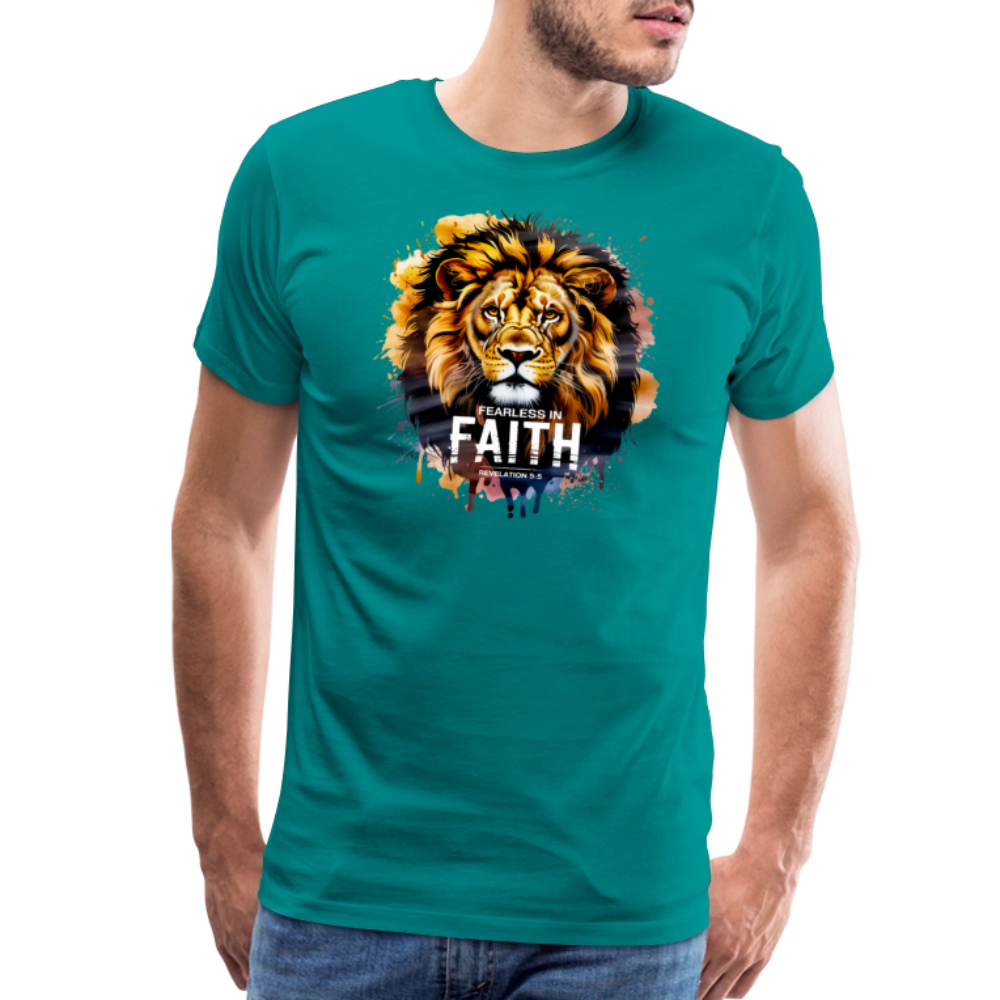 Fearless In Faith Men's Christian Premium T-Shirt - teal