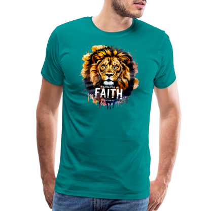 Fearless In Faith Men's Christian Premium T-Shirt - teal
