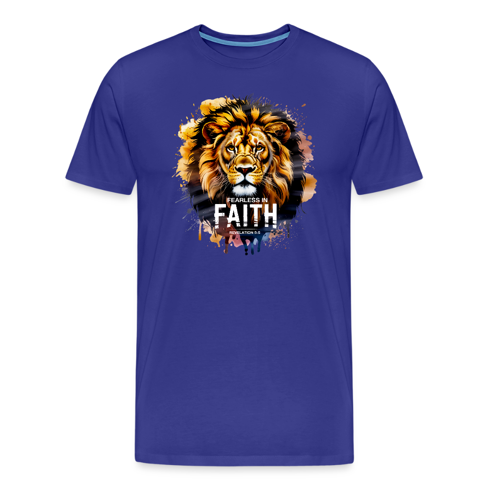 Fearless In Faith Men's Christian Premium T-Shirt - royal blue