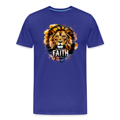 Fearless In Faith Men's Christian Premium T-Shirt - royal blue