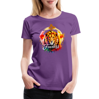 Fearless in Faith Christian Women’s Premium T-Shirt - purple