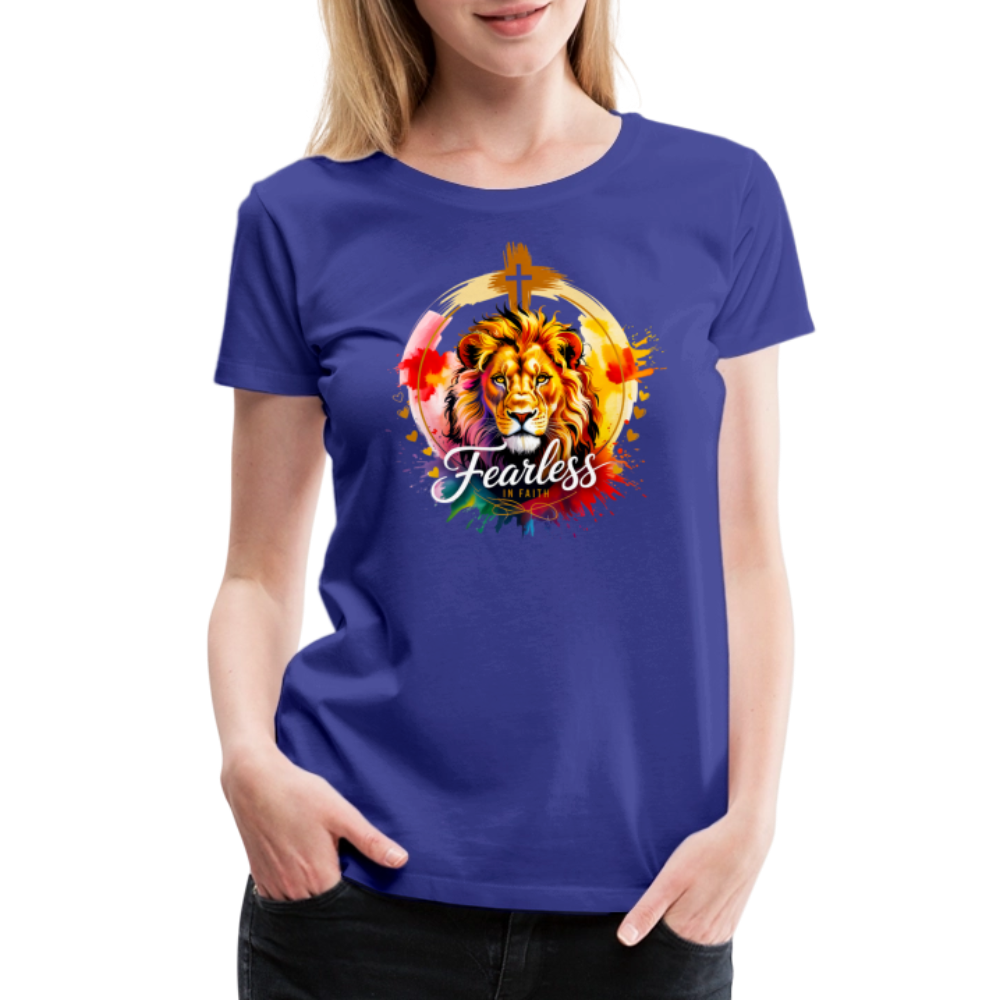 Fearless in Faith Christian Women’s Premium T-Shirt - royal blue