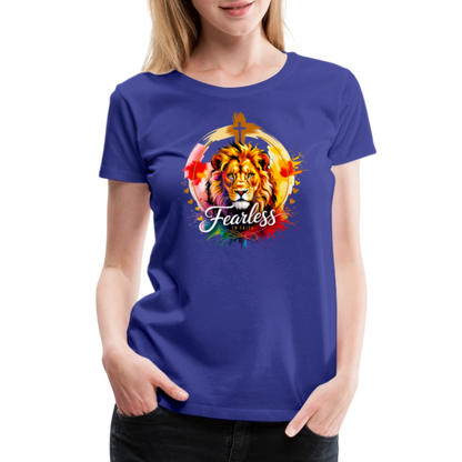 Fearless in Faith Christian Women’s Premium T-Shirt - royal blue