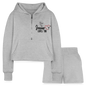 He Loves You Women’s Christian Cropped Hoodie & Jogger Short Set - heather gray