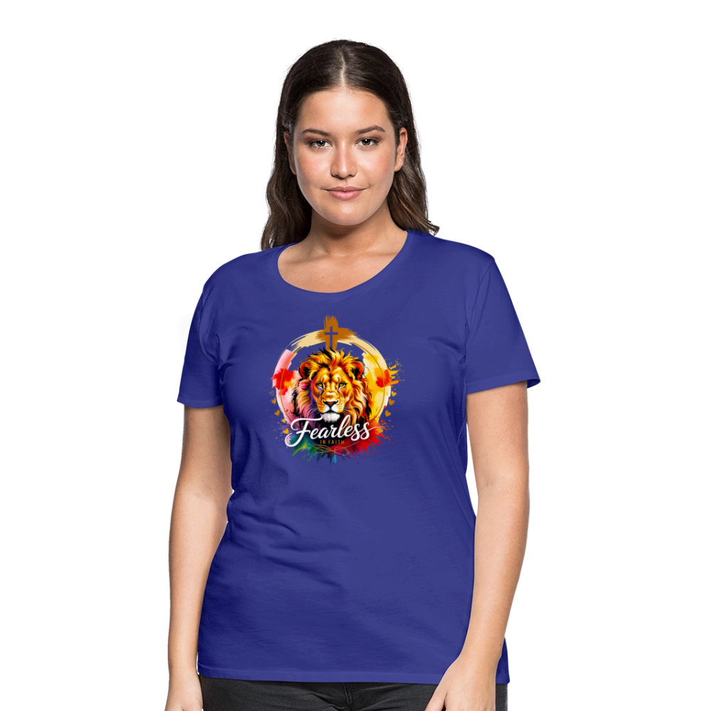 Fearless in Faith Christian Women’s Premium T-Shirt - royal blue