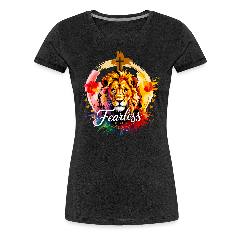 Fearless in Faith Christian Women’s Premium T-Shirt - charcoal grey
