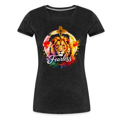 Fearless in Faith Christian Women’s Premium T-Shirt - charcoal grey