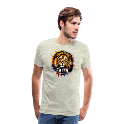 Fearless In Faith Men's Christian Premium T-Shirt - heather oatmeal