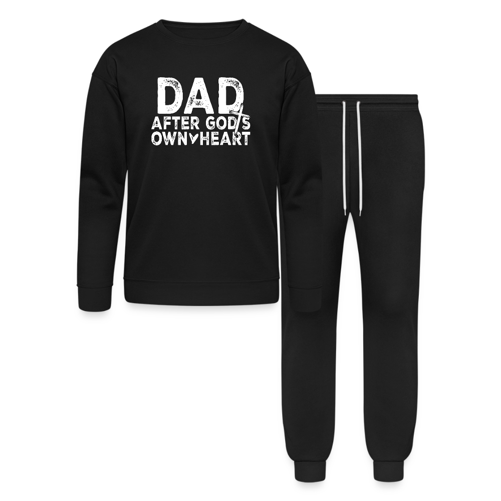 Dad After His Heart Christian Men's Christian Adult Hooded Outfit Set - black