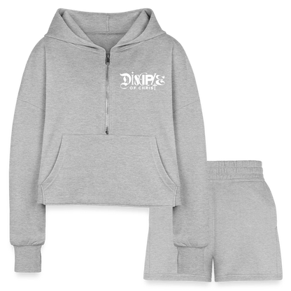 Disciple Of Christ Women’s Christian Cropped Hoodie & Jogger Short Set - ClaimedbyGodDesigns