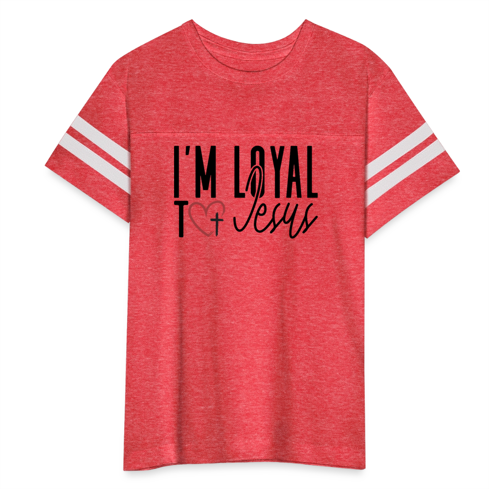 I'm Loyal Youth Christian Football T-shirt - vintage red/white