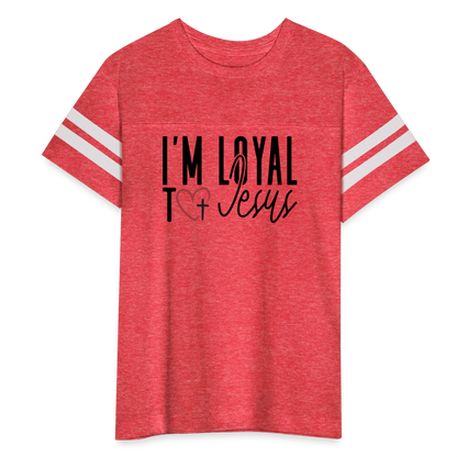 I'm Loyal Youth Christian Football T-shirt - vintage red/white