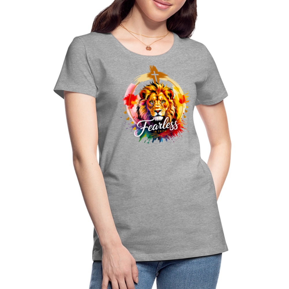 Fearless in Faith Christian Women’s Premium T-Shirt - heather gray