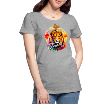 Fearless in Faith Christian Women’s Premium T-Shirt - heather gray