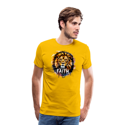 Fearless In Faith Men's Christian Premium T-Shirt - sun yellow