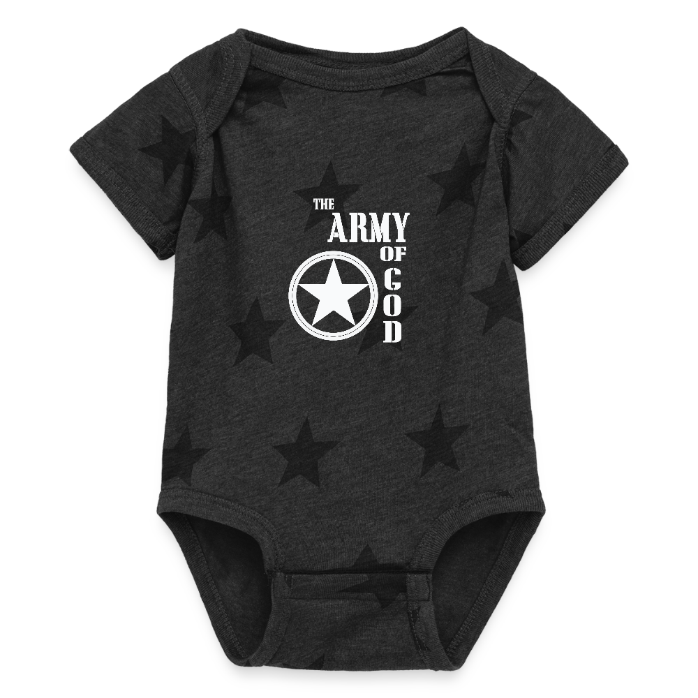 The Army Christian Baby Onesie (short-sleeve) - charcoal star 