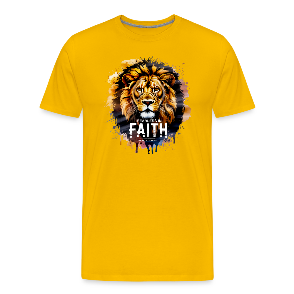 Fearless In Faith Men's Christian Premium T-Shirt - sun yellow