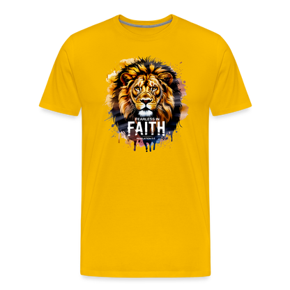 Fearless In Faith Men's Christian Premium T-Shirt - sun yellow