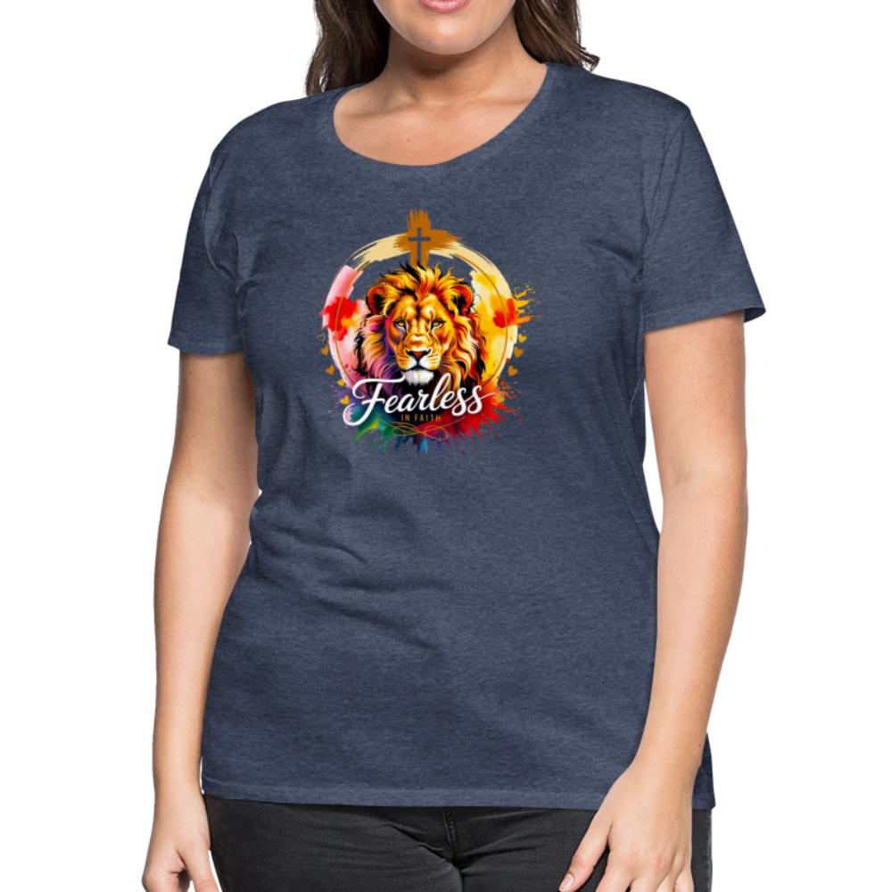 Fearless in Faith Christian Women’s Premium T-Shirt - heather blue