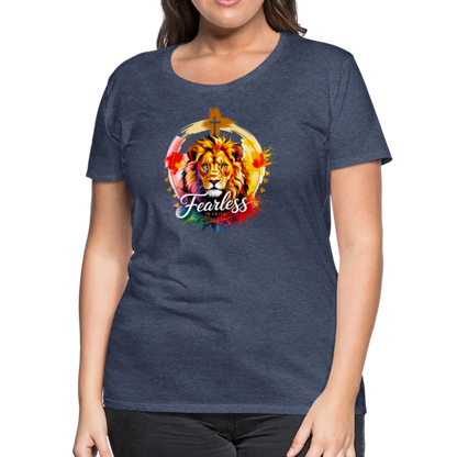 Fearless in Faith Christian Women’s Premium T-Shirt - heather blue