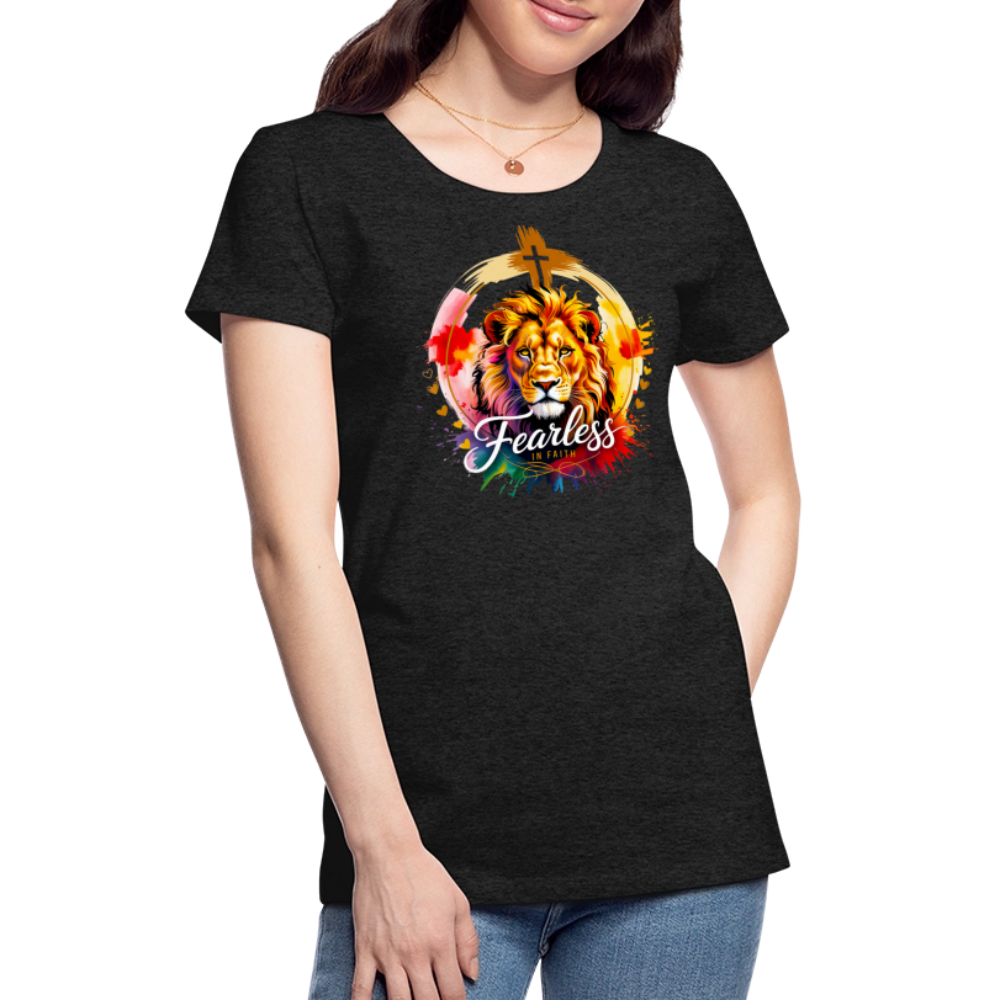 Fearless in Faith Christian Women’s Premium T-Shirt - charcoal grey