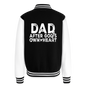 Dad After His Own Heart Men's Christian Heavyweight Letterman Jacket - black/white