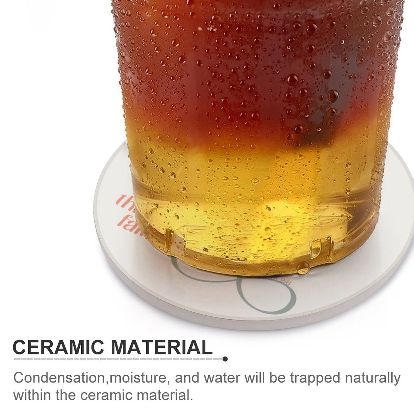 Saved Through Faith Christian Round Ceramic Coaster - ClaimedbyGodDesigns