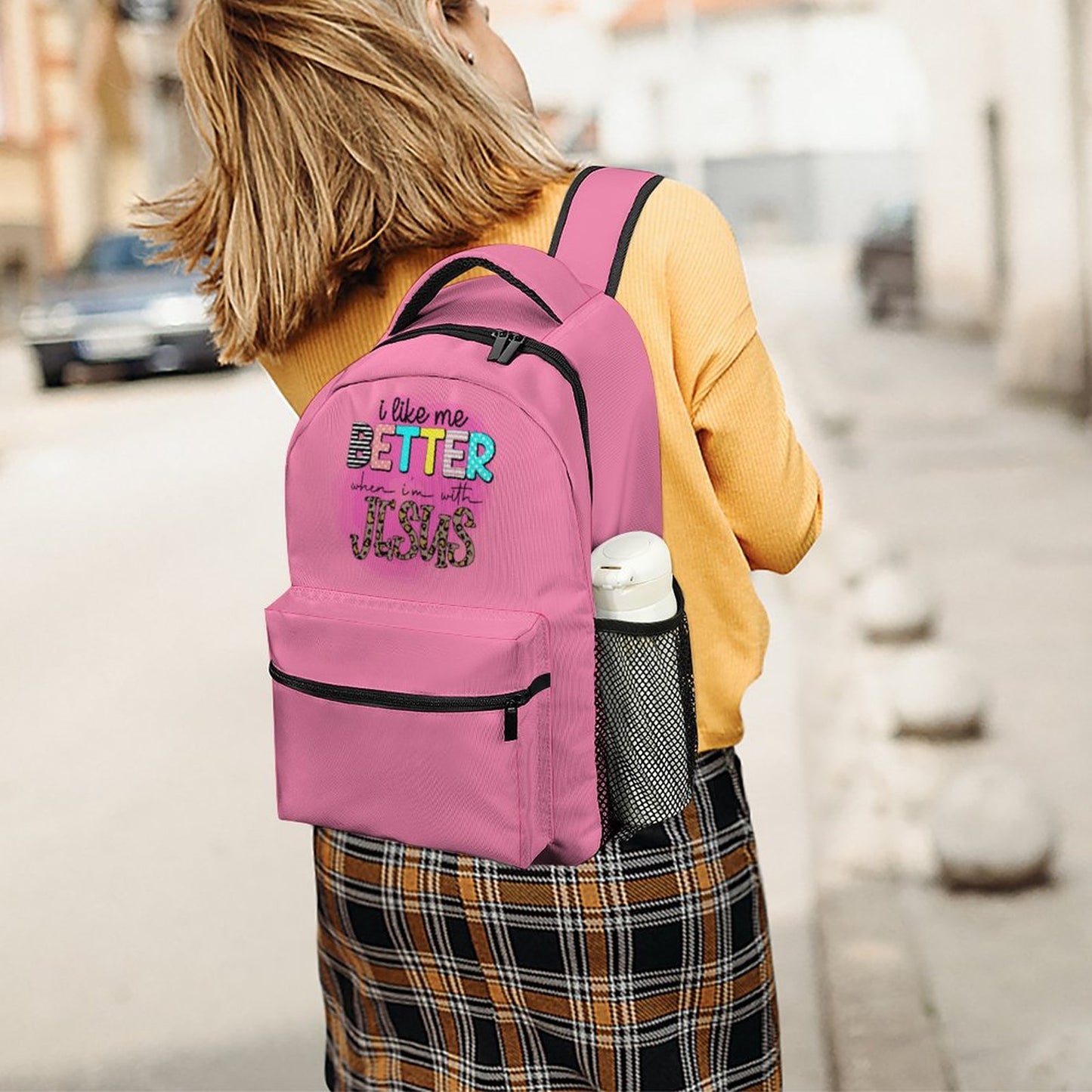 I Like Me Better When I'm With Jesus Christian Children's School Backpack