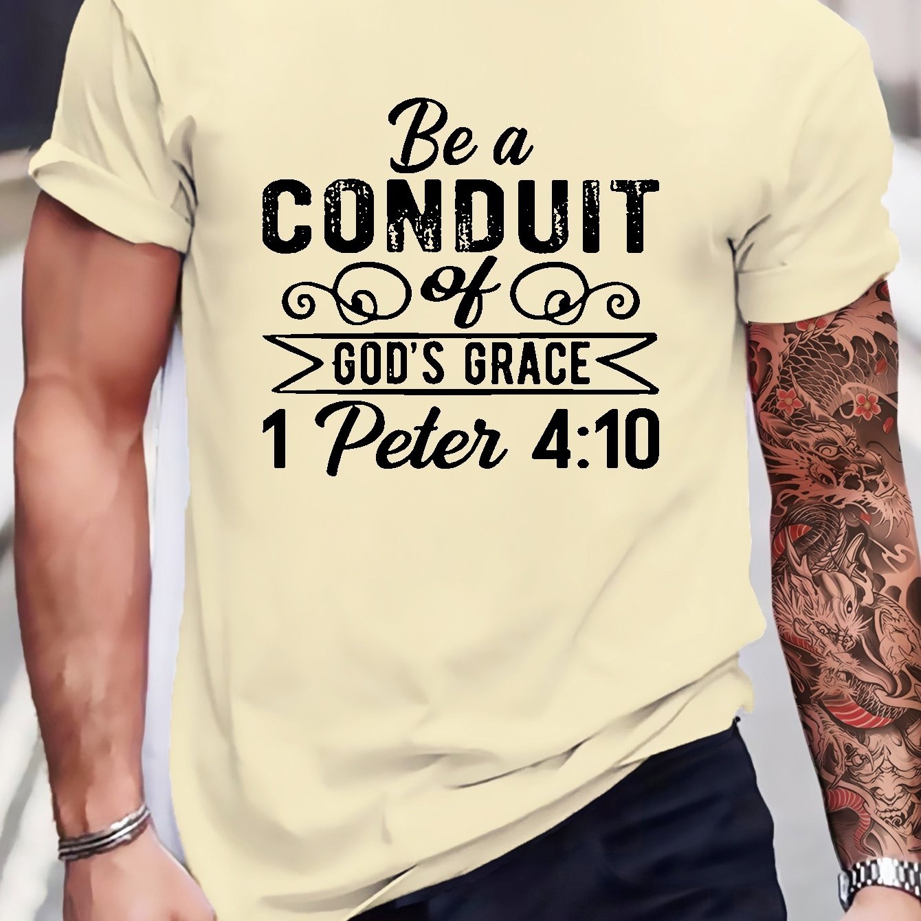 1 Peter 4:10 Be A Conduit Of God's Grace Men's Christian T-shirt claimedbygoddesigns
