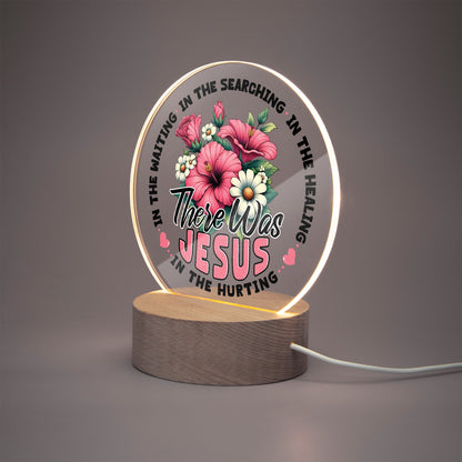 There He Was Christian Acrylic Plaque with Stand - Round - ClaimedbyGodDesigns