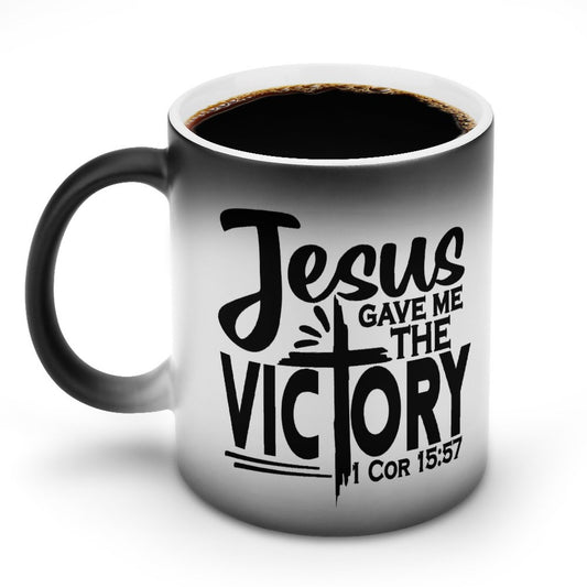 Jesus Gave Me The Victory Christian Color Changing Mug (Dual-sided )