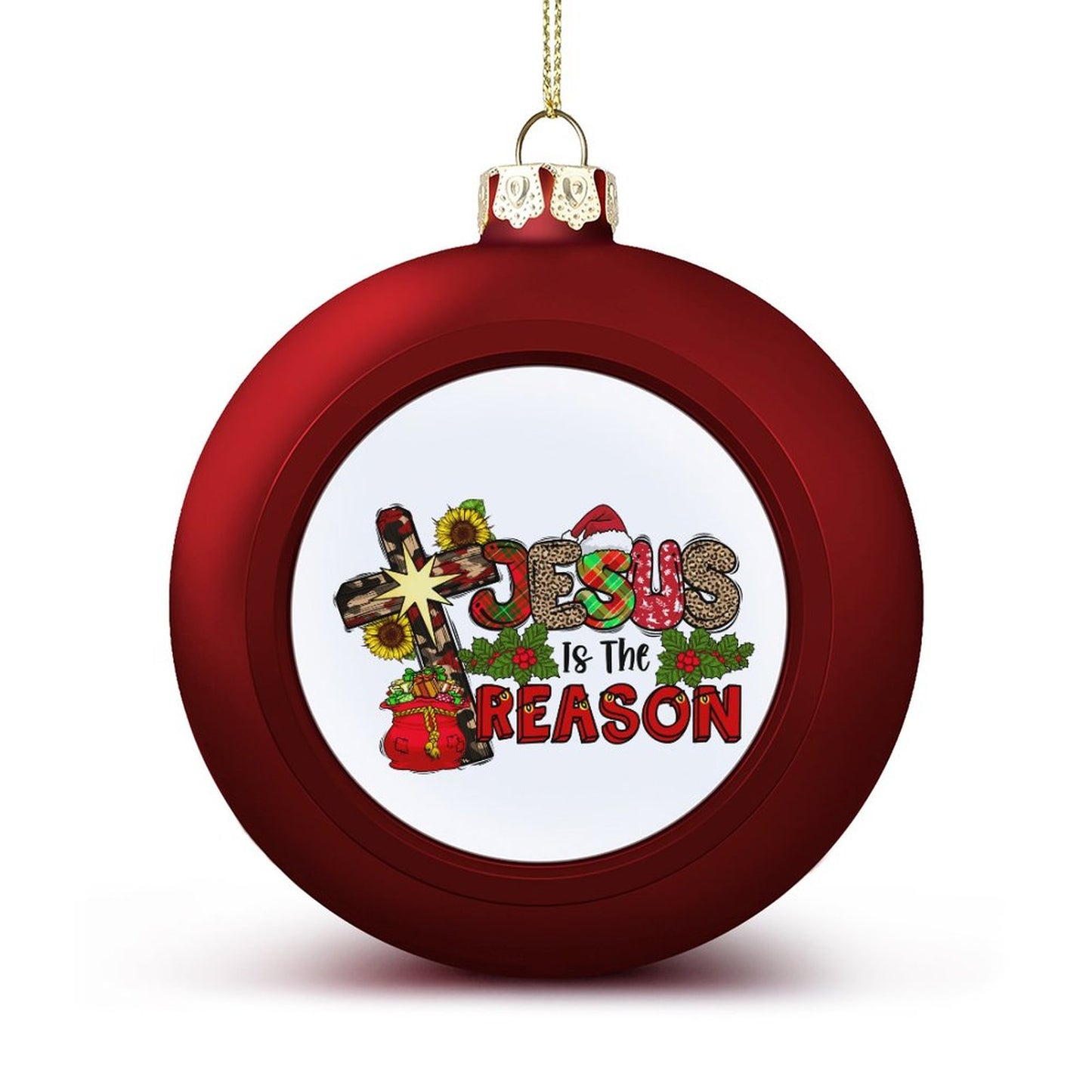 Jesus Is The Reason Christian Christmas Tree Hanging Ball