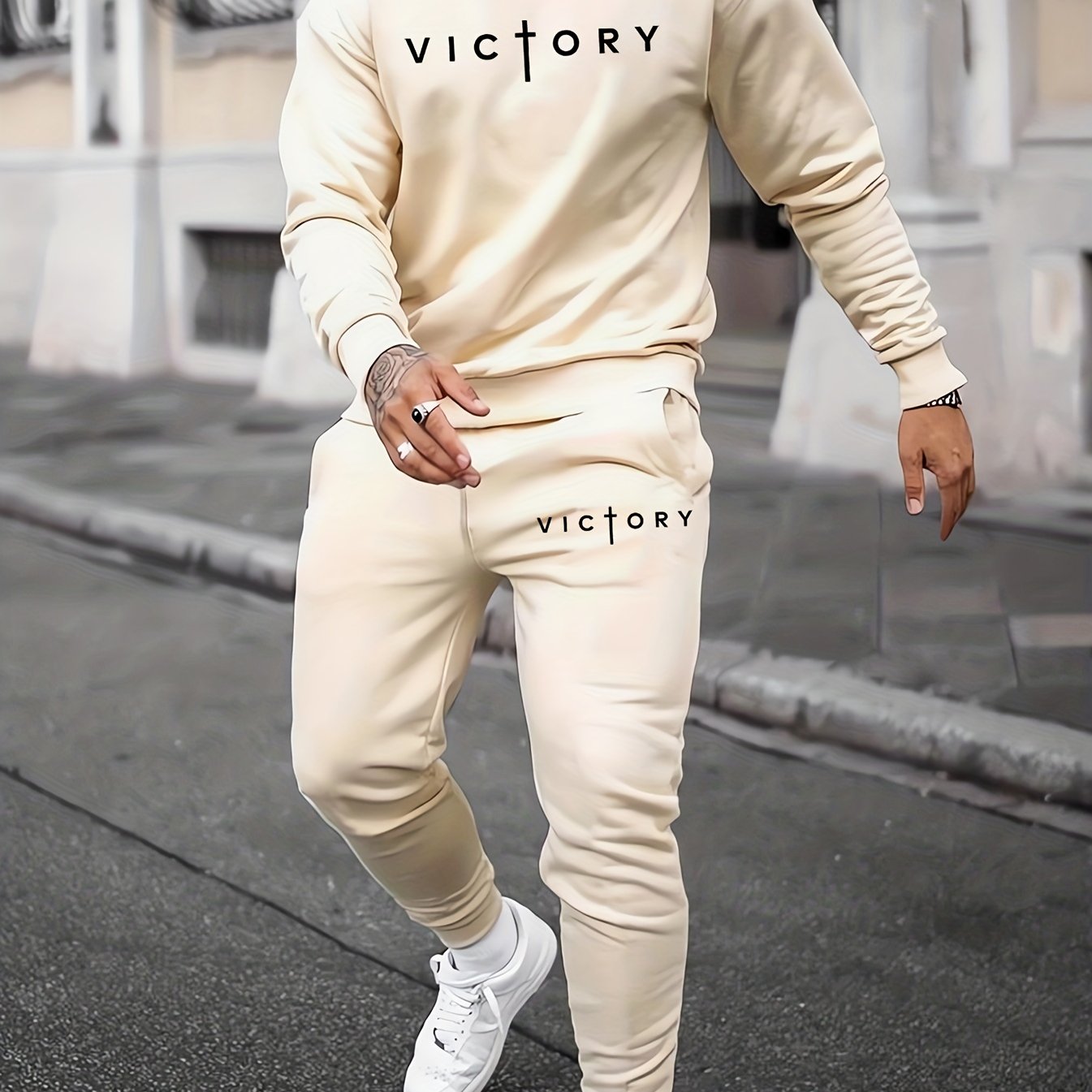 Victory In The Cross Men's Christian Casual Outfit claimedbygoddesigns