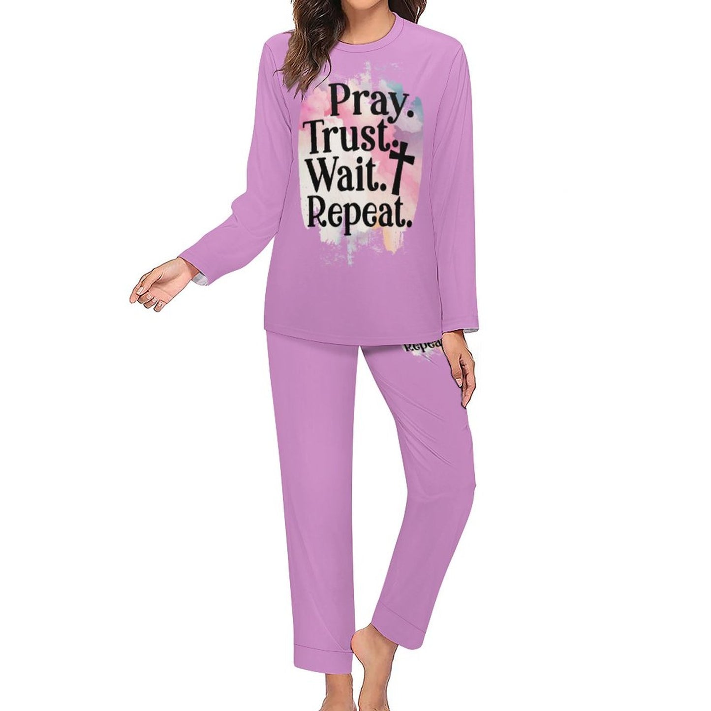 Pray Trust Wait Repeat Women's Christian Pajamas
