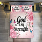 He Is My Strength 3 - Piece Christian Comforter Bedding Set - ClaimedbyGodDesigns