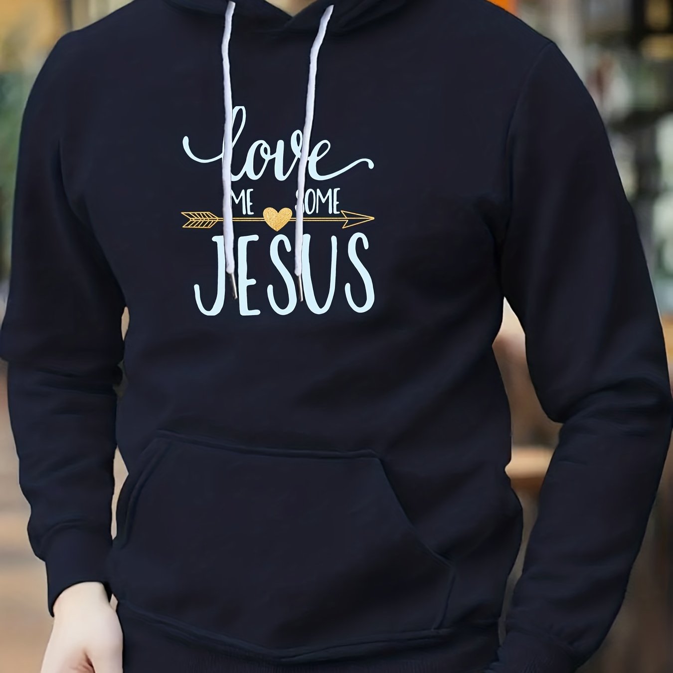 Love Me Some Jesus Men's Christian Pullover Hooded Sweatshirt claimedbygoddesigns