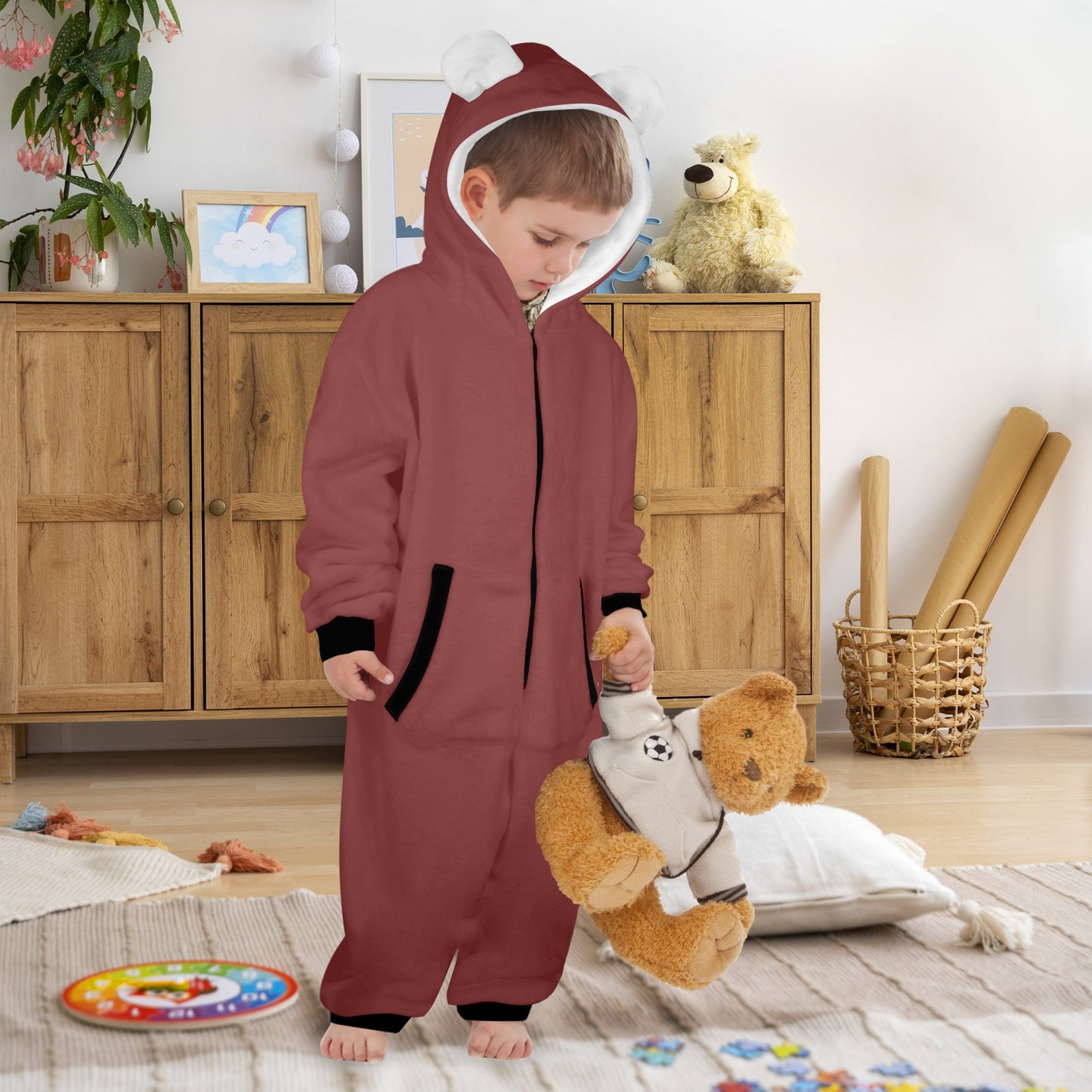 Be Who He Wants You To Be One-Piece Zip up Hooded Pajamas for Little Kids (Toddler)