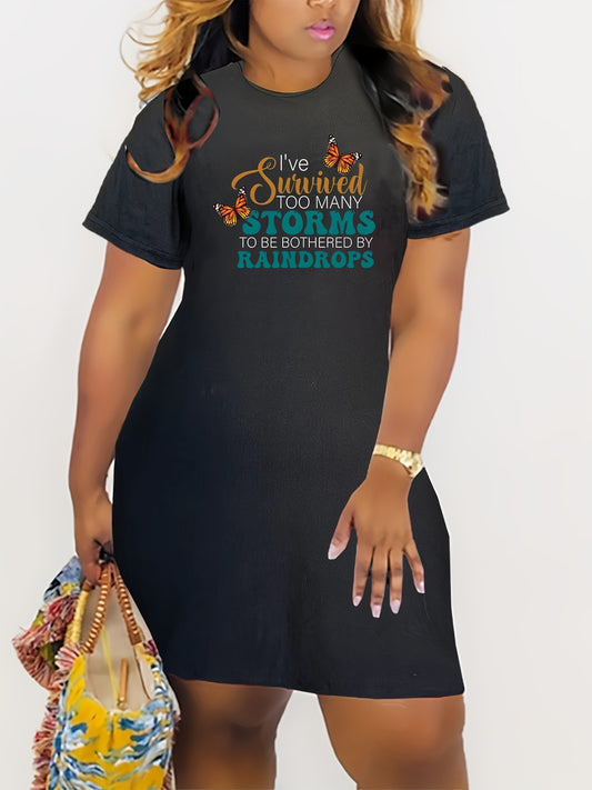 I've Survived Too Many Storms Plus Size Women's Christian Casual Dress claimedbygoddesigns